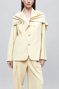 Draped Blazer – Elegant Scarf-Lapel Design