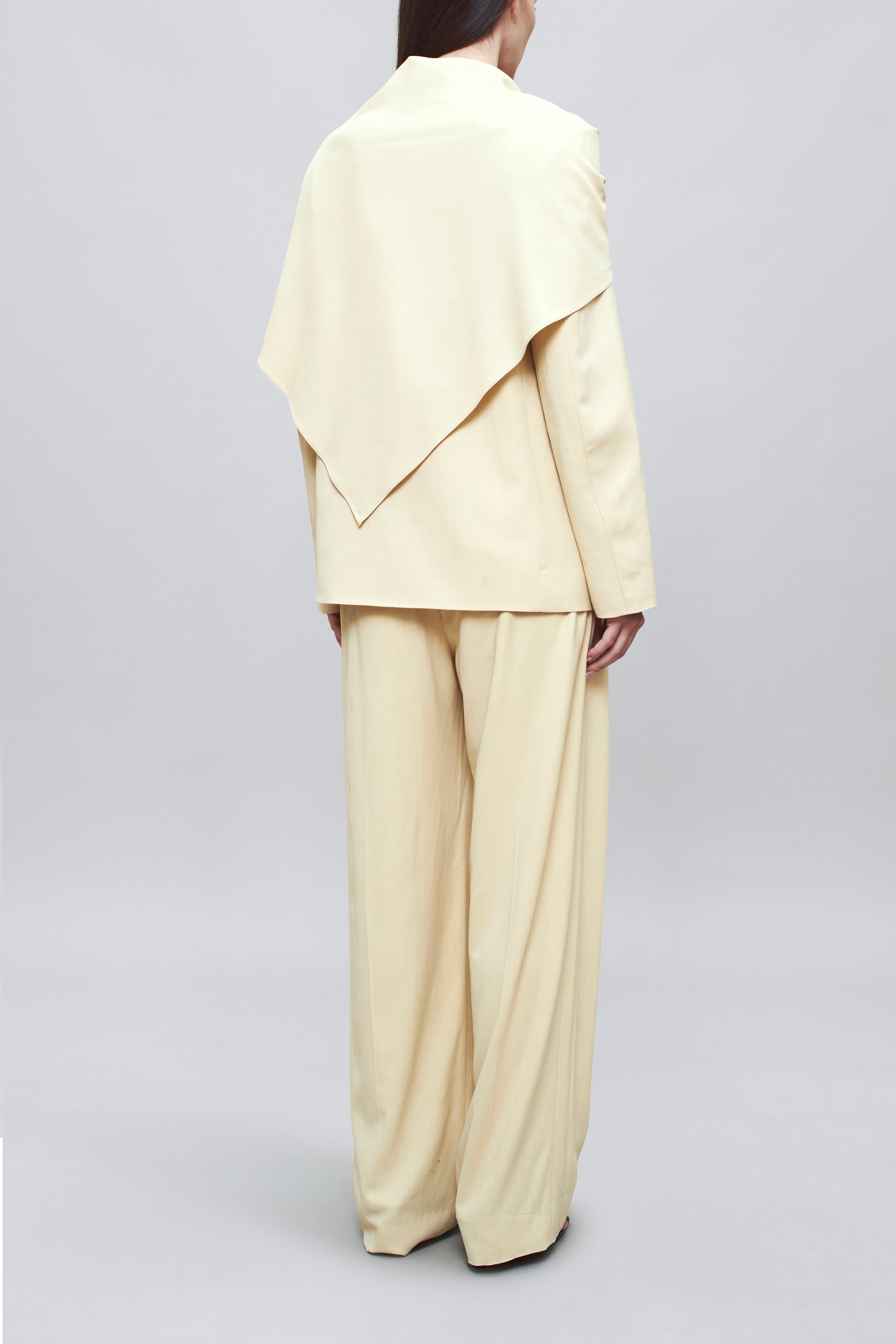 Draped Blazer – Elegant Scarf-Lapel Design