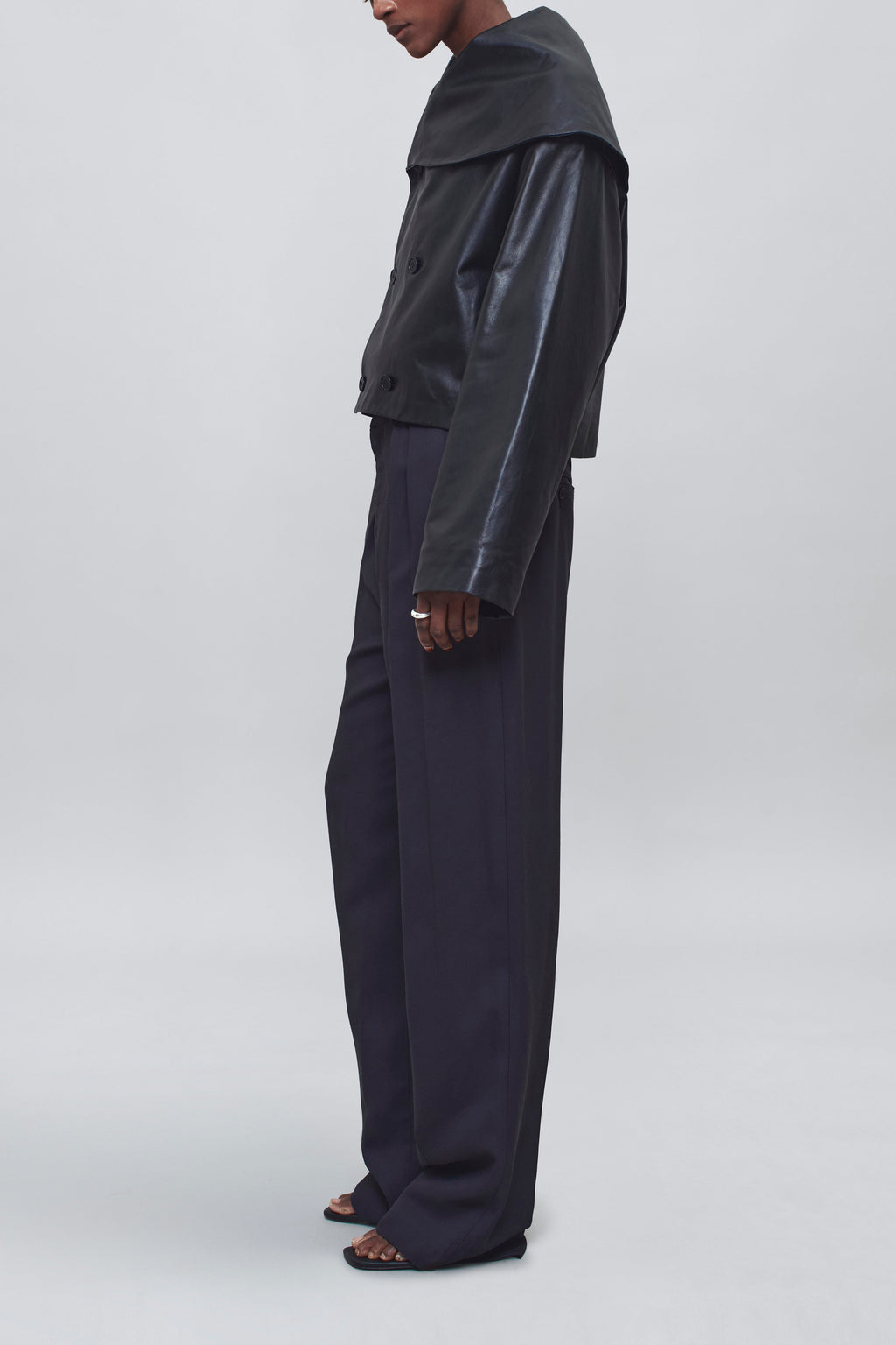 Shawl Jacket – Genuine Lambskin Sophisticated Drape