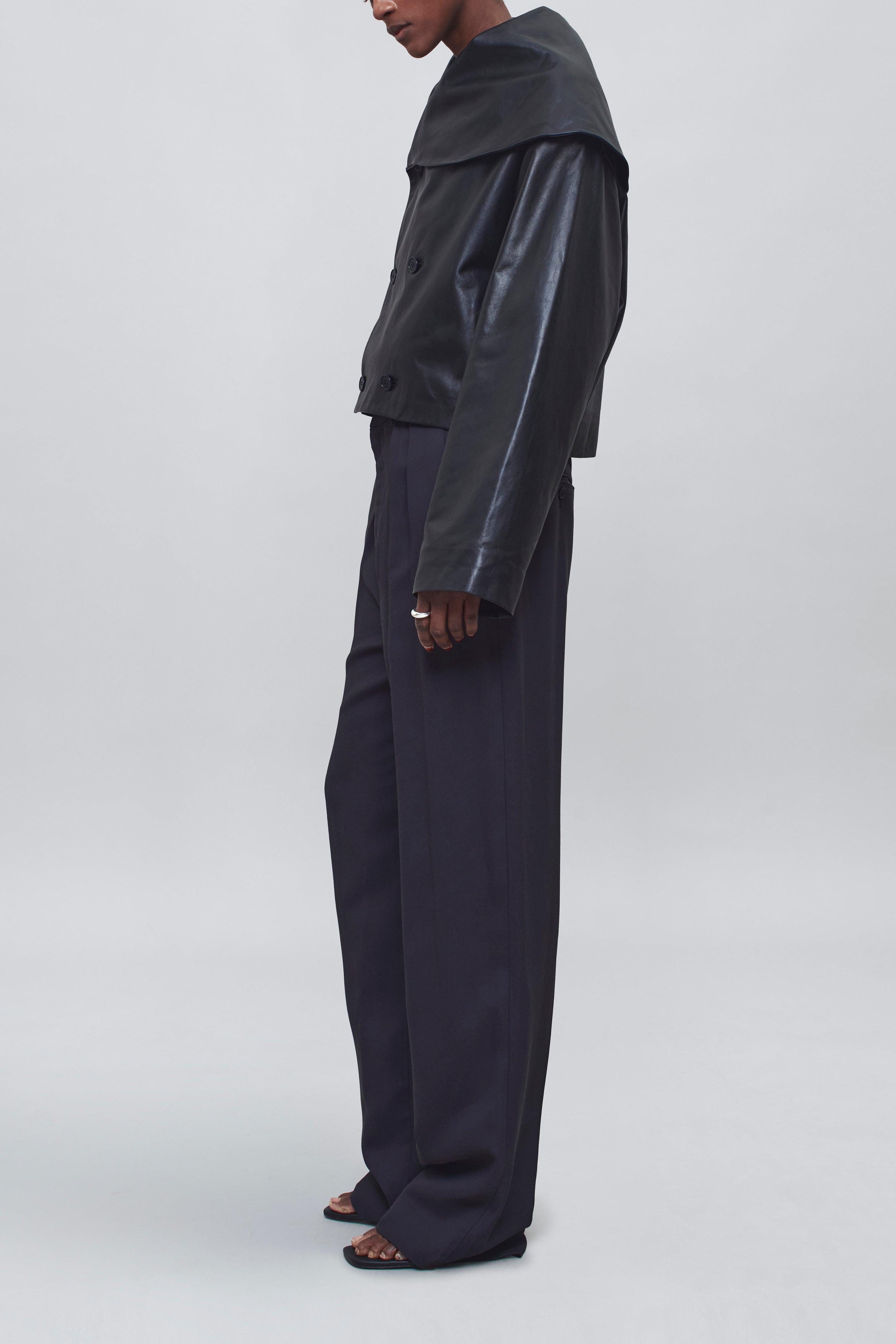 Shawl Jacket – Genuine Lambskin Sophisticated Drape