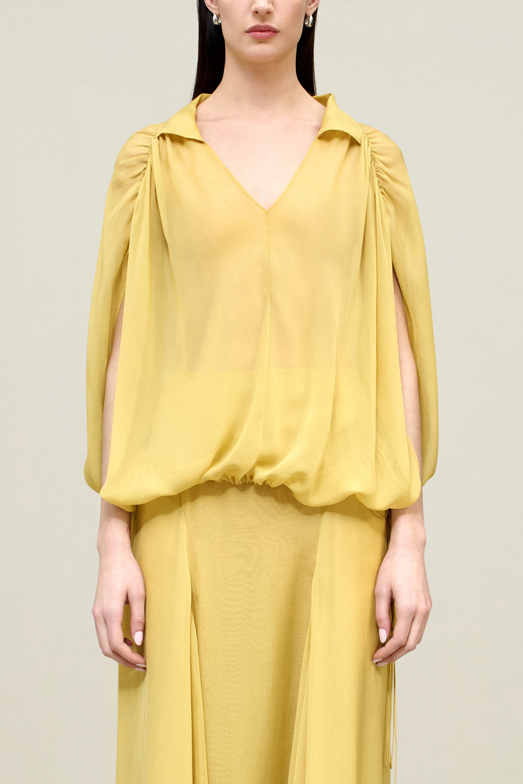 Silk Chiffon Blouse – Graceful Sheer Elegance