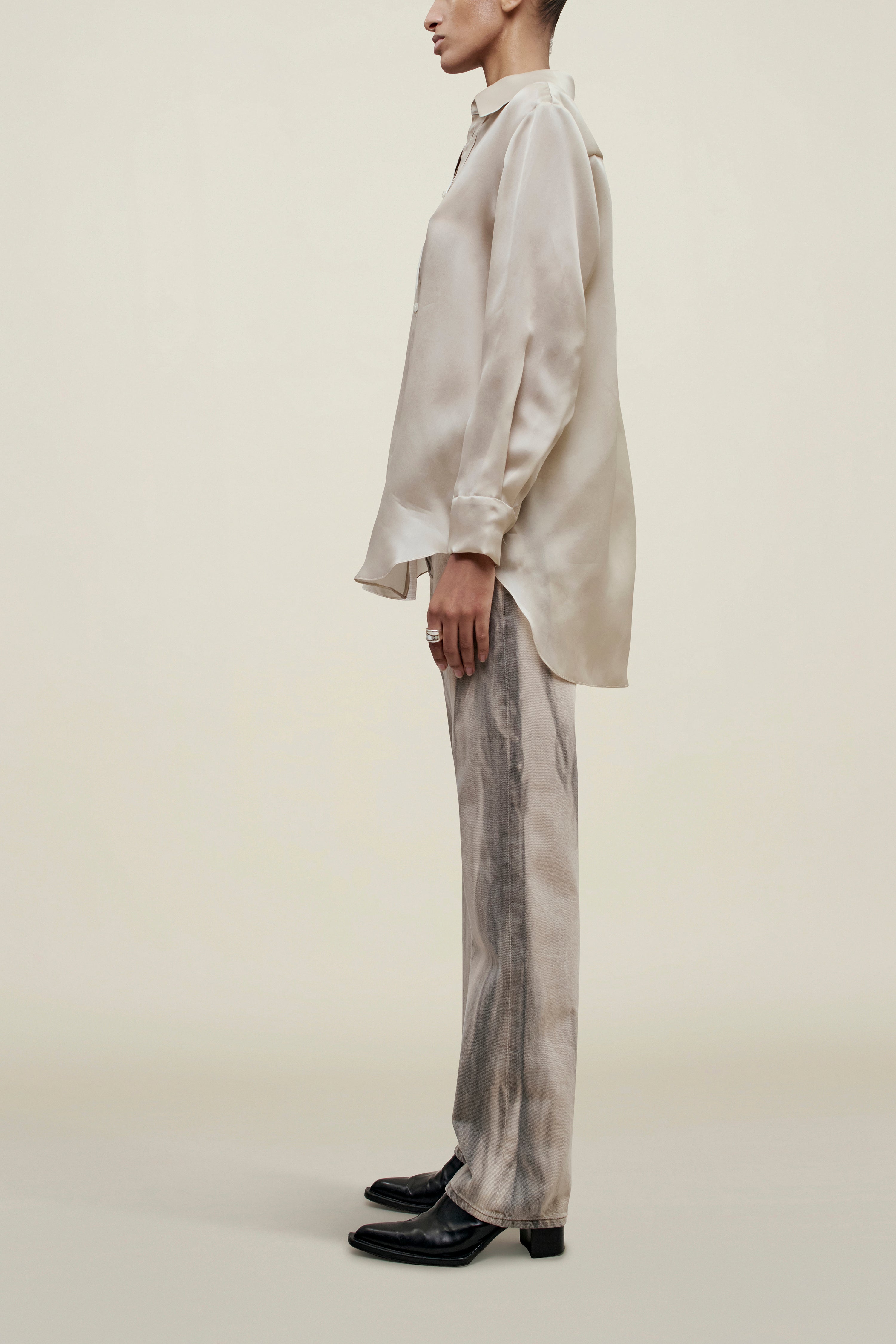 Organza Satin Face Shirt – Sleek Modern Layering