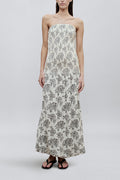 Blanche Gown in Rose Brocade – Romantic Floral Opulence